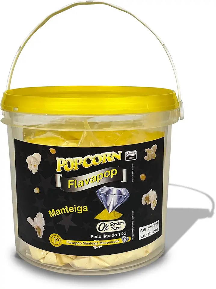 Balde Flavapop Sabor Manteiga Amarelo com dosador - 1kg