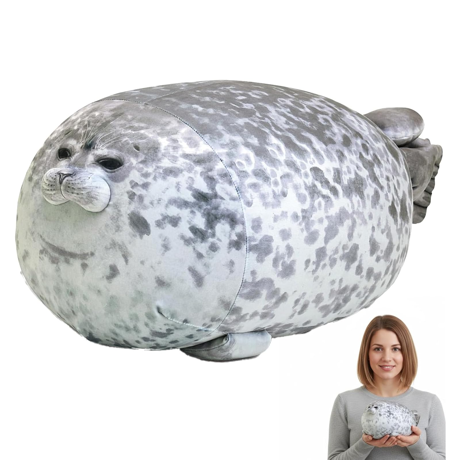 20CM Seal Cotton Stuffed Animal Grey (7.87inch), Soft Seal Hugging Pillow, Cute Ocean Pillow Pet