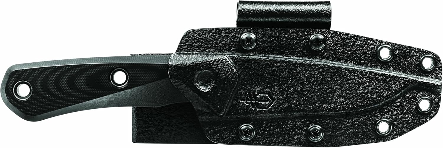 Gerber Gear Terracraft - Fixed Blade Survival Tactical Knife for Bushcraft, Camping, Outdoor & Hunting - Heavy Duty Full Tang Knife with Premium Leather Sheath - Made in USA - Black