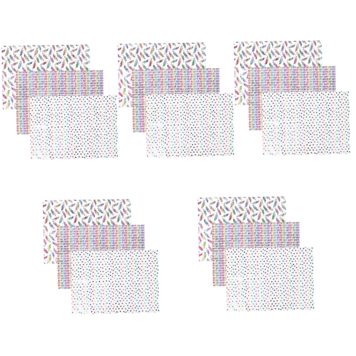 Healeved 15rollen Geschenkpapier Mit Niedlichen Mustern Für Geburtstagsfeiern Und Bunte Dekorative Verpackungsoptionen Für Erwachsene Für Feiertage Und Anlässe