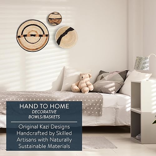 Miniatura 4 de KAZI Cestas decorativas, decoración de pared y hogar, frutero y cesta de almacenamiento, hechas a mano con rafia, ecológicas por artesanos