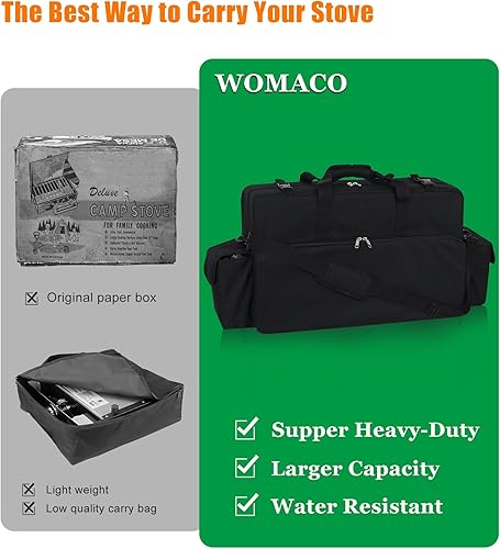 Miniatura 2 de WOMACO Bolsa de transporte para estufa de campamento, funda de transporte portátil resistente para estufa de campamento con acolchado grueso, bolsa