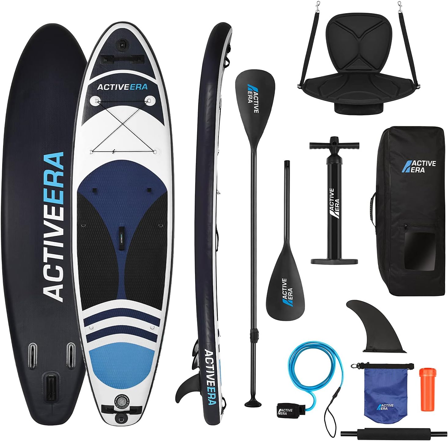 Inflatable Stand Up Paddle Board & Sit On Kayak - 2-in-1 iSUP with Kayak Seat, Adjustable Paddle, Repair Kit & Portable Backpack for Beginner/Intermediate Max 130kg 320x78x15cm