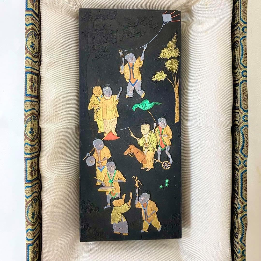 Y 中国墨 九子図古墨 胡開文製 骨董品 墨 書道 Y 中国墨 九子図古墨 胡開文製 骨董品 墨 書道