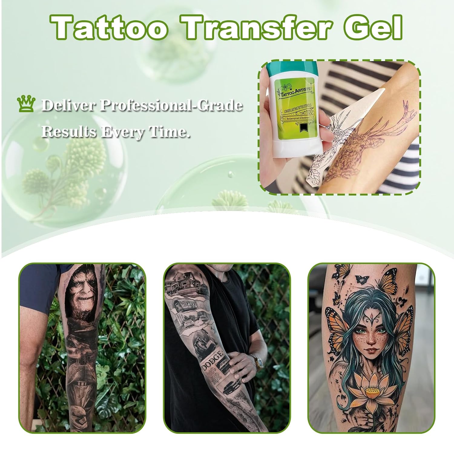 2PCS Tattoo Transfer Gel Cream Stencil Gel (1.8 oz) for Transfer Stickers Paper, Professional Transfer Soap Tattoo Transfer Cream Long Lasting for Tattoo Artist