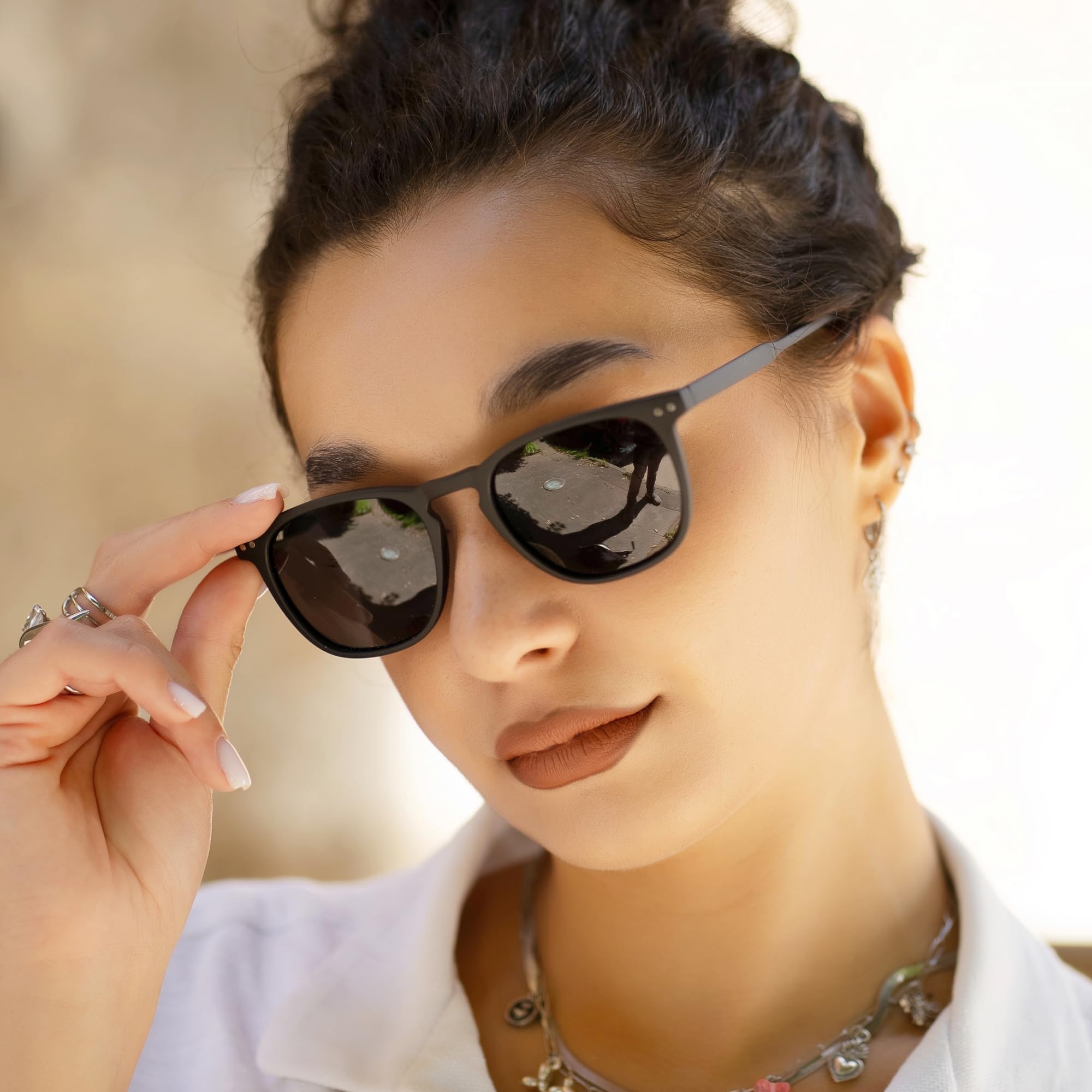 ZENOTTIC 2 Paia Occhiali da Sole Polarizzati per Uomo Donna Retro Vintage Rotondi Quadrati Protezione UV400 Unisex