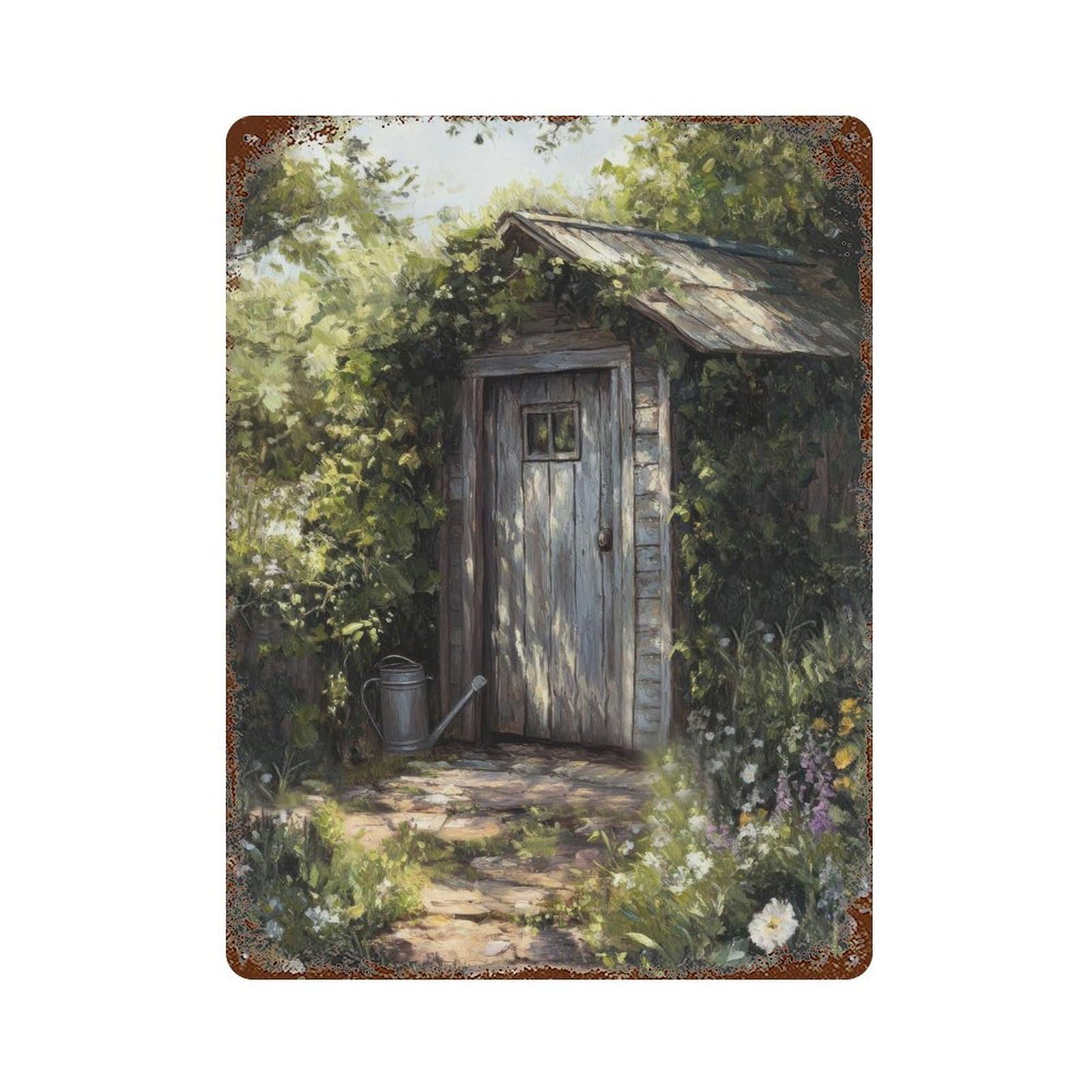 xiaoxiaoshen Garden Shed Cottagecore Decor Rustic Countryside Vintage Nature Wall Decor Art Metal Tin Poster Modern Home Decor Art Home Bar Shop Decorations Vintage Sign 40x30cm