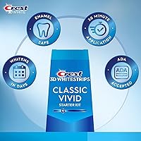 Vista 3 de Crest 3D Whitestrips, Classic Vivid, kit de tiras blanqueadoras de dientes, 20 tiras (paquete de 10 unidades)