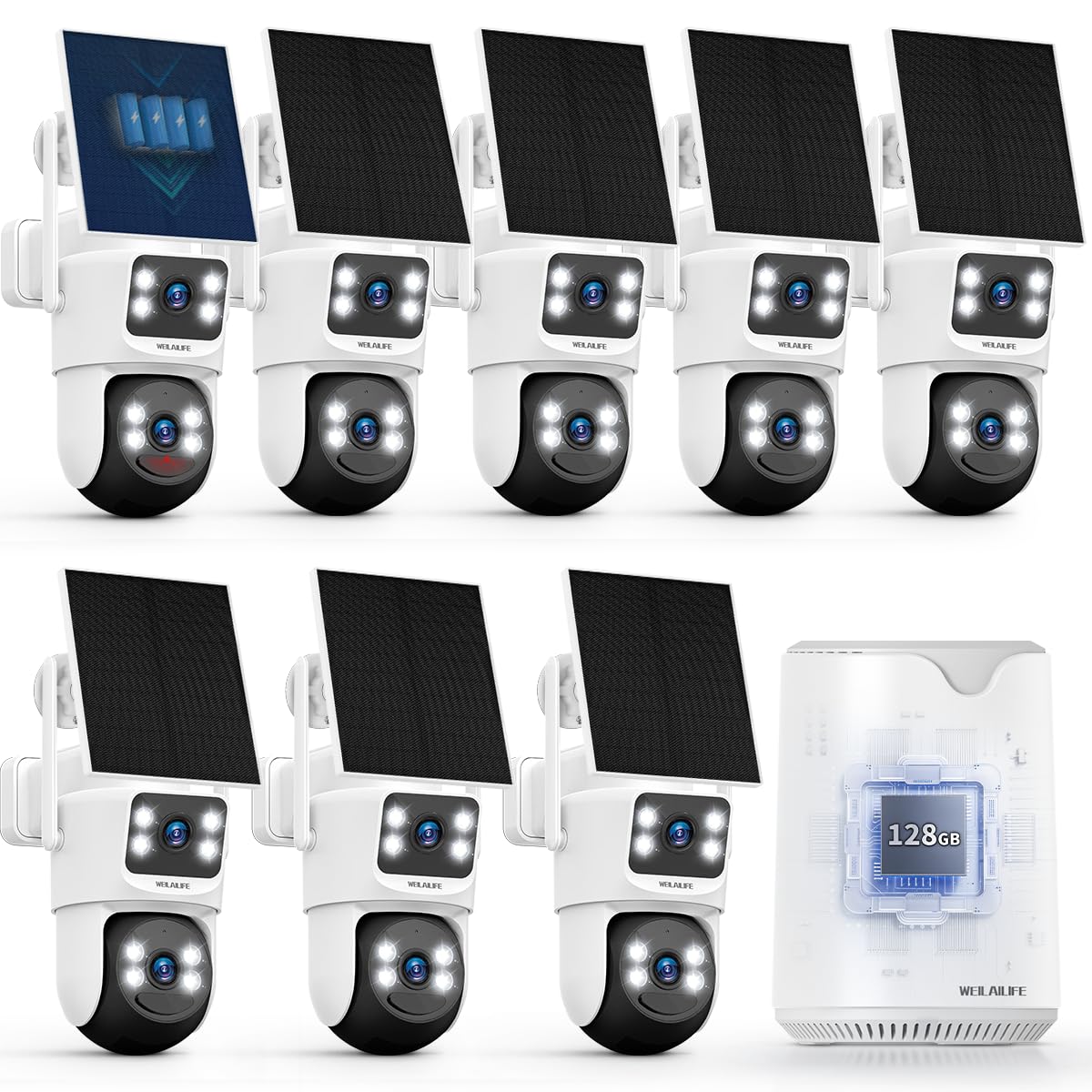 Solar-Powered Wireless Security Camera System, Home WiFi Video Surveillance