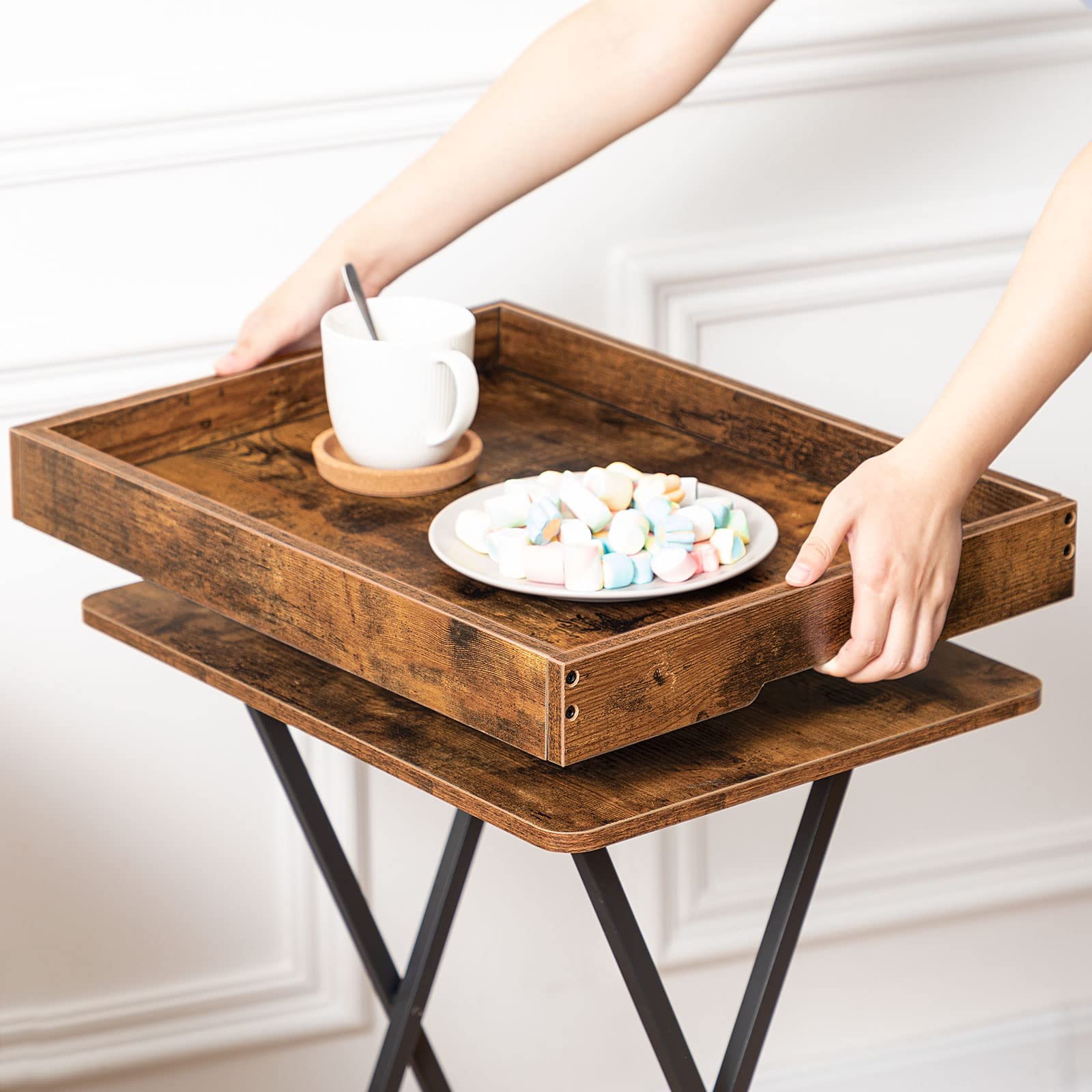 HOMCOM opvouwbare eettafel, industriële stijl, 140 cm x 80 cm x 75 cm