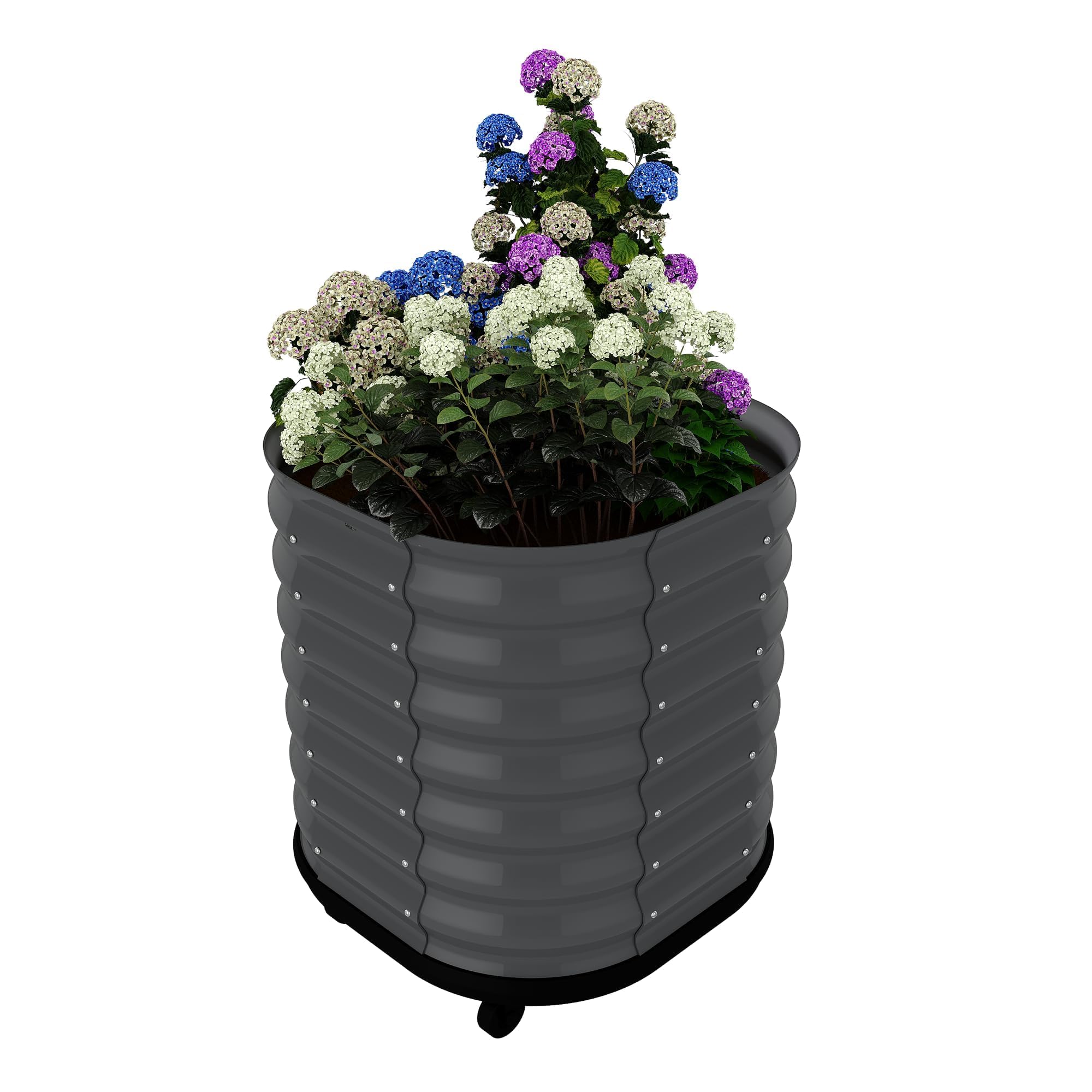 Aptliton Large Mobile Raised Garden Bed with Wheels & Self-Watering System – Rust-Resistant Galvanized Steel Planter Box, Indoor/Outdoor – Milky White, 195×60×50CM — image 1