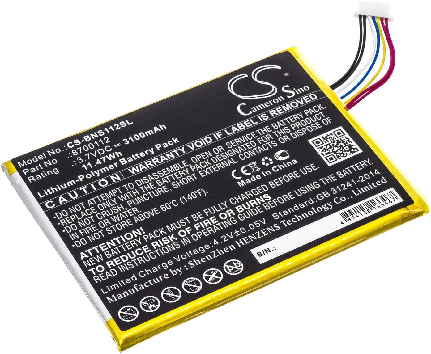 Cameron Sino Battery for Bang & Olufsen BeoSound Moment PN:Bang & Olufsen 8700112 3100mAh / 11.47Wh