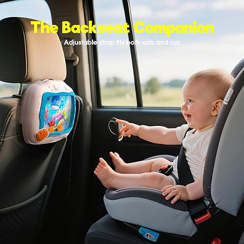 Miniatura 7 de Juguete musical para dormir para bebé, máquina de sonido con sonidos ligeros y relajantes, cuna infantil móvil colgante y juguete de viaje en