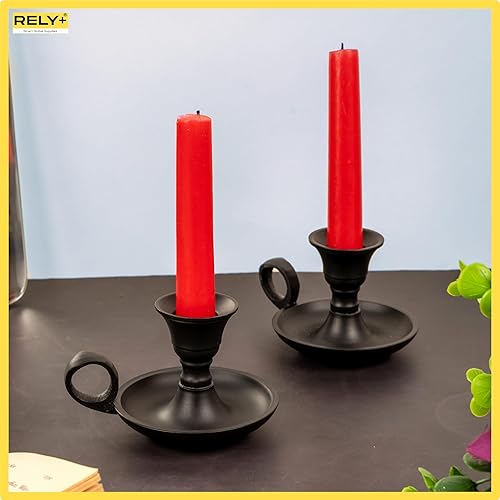 Vista 6 de Rely+ Juego de 2 portavelas con asa para candelabros cónicos, decoración moderna para el hogar, centro de mesa para bodas, fiestas, cenas