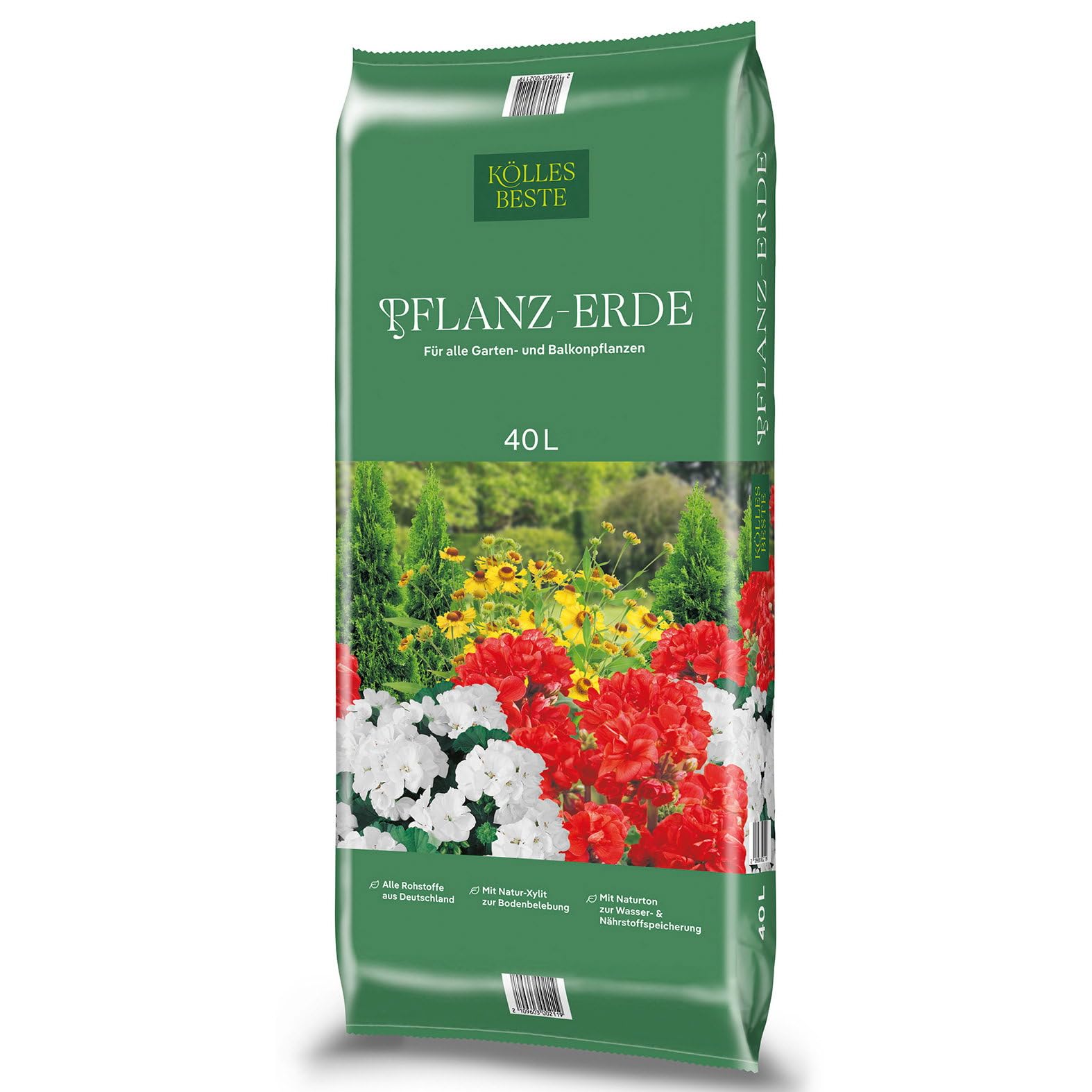 Kölles Beste Pflanzerde, torfreduziert, 60 Sack à 40 l, gesamt 2400 Liter