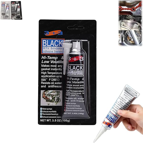 液体ガスケット マフラー用【2026新型】100ML 耐油 耐熱シリコン 液体ガスケット エンジン用 シリコンシーラント マフラー 吸気マニホールド シリンダーヘッド キャブレター や排気マニホールドなどに適用する 操作便捷 多场景适用 (Black) - 1