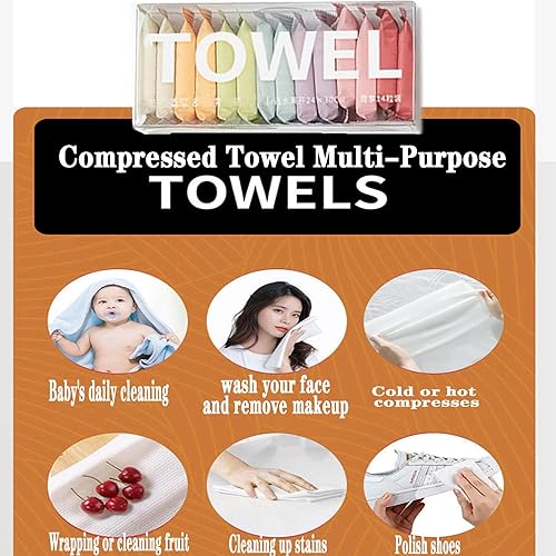 Miniatura 9 de Toalla comprimida para tableta, toalla facial portátil, reutilizable, paquete de 28 toallas desechables húmedas y secas, toalla de bebé o toalla