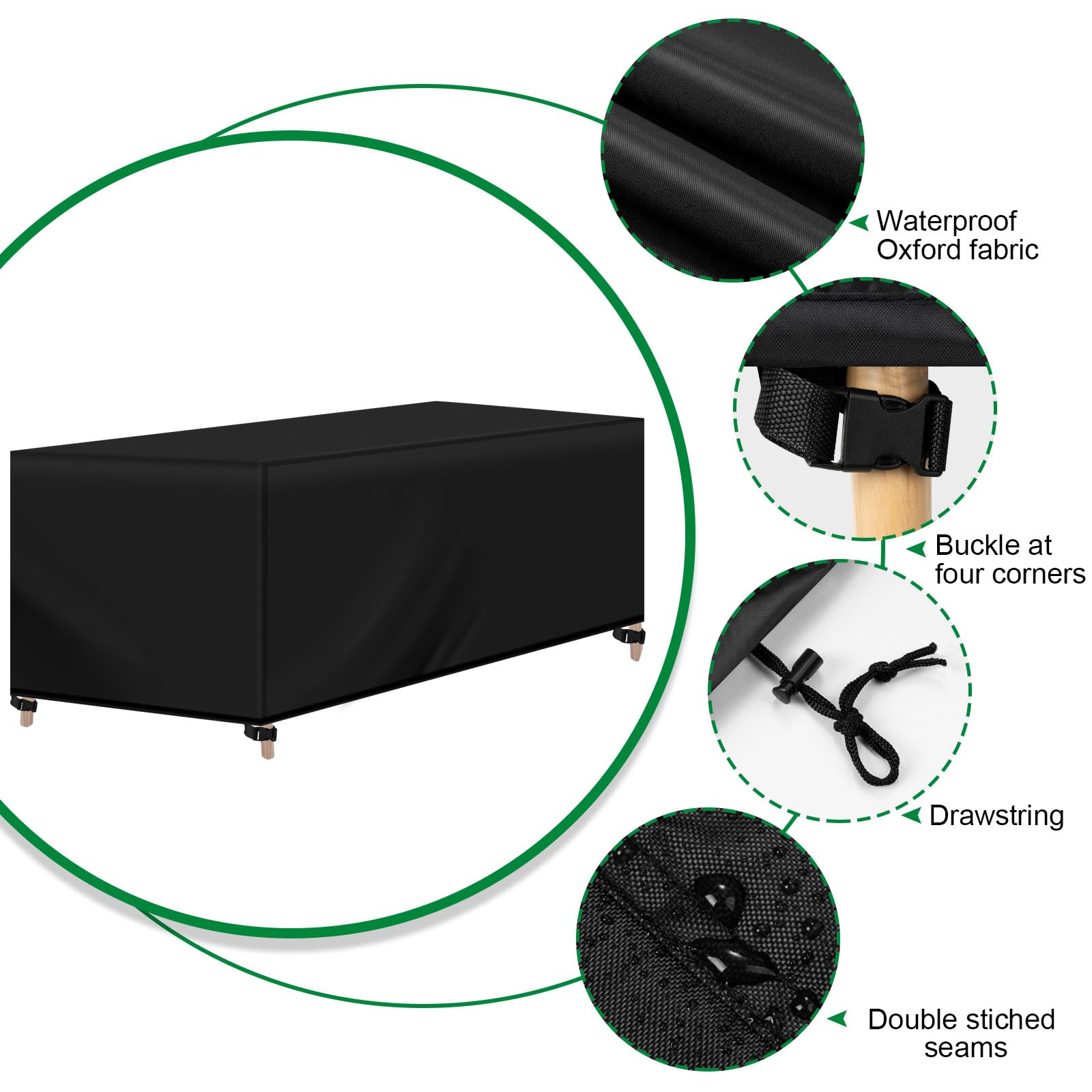 rngcpto Beschermhoes voor tuinmeubelen, 90 x 90 x 90 cm, waterdichte beschermhoes voor tuinmeubelen, Oxford-weefsel, weerbestendig en scheurvast, terrasmeubelhoes (90 x 90 x 90 cm