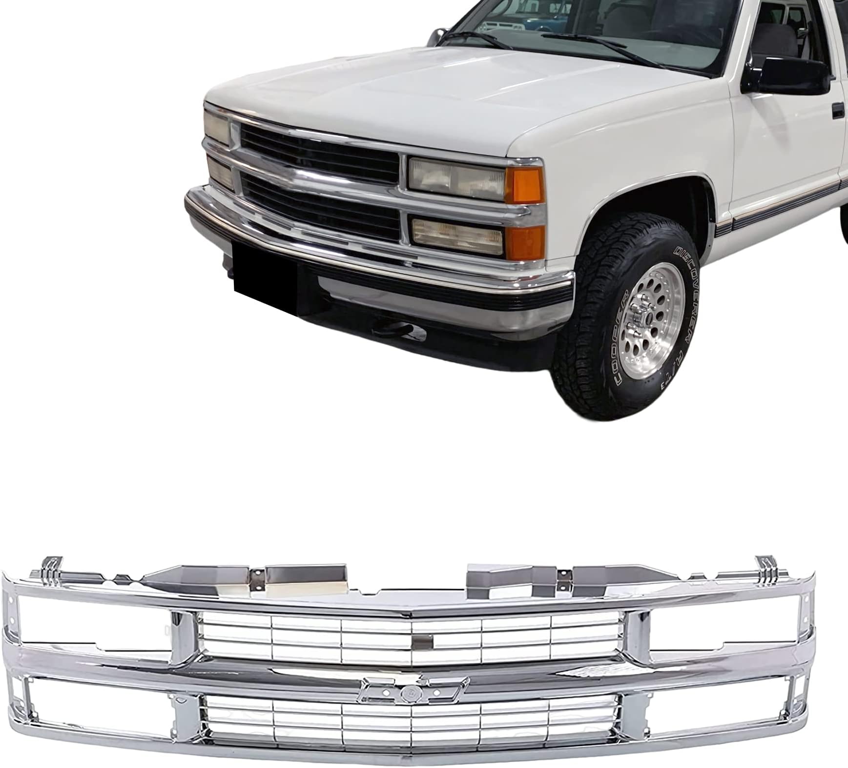 Compatible With CHEVROLET Chevy Blazer 94-00 Chevy C/K 1500 2500 3500 Suburban/Tahoe/Blazer Front Grille Grill Chrome GM1200463