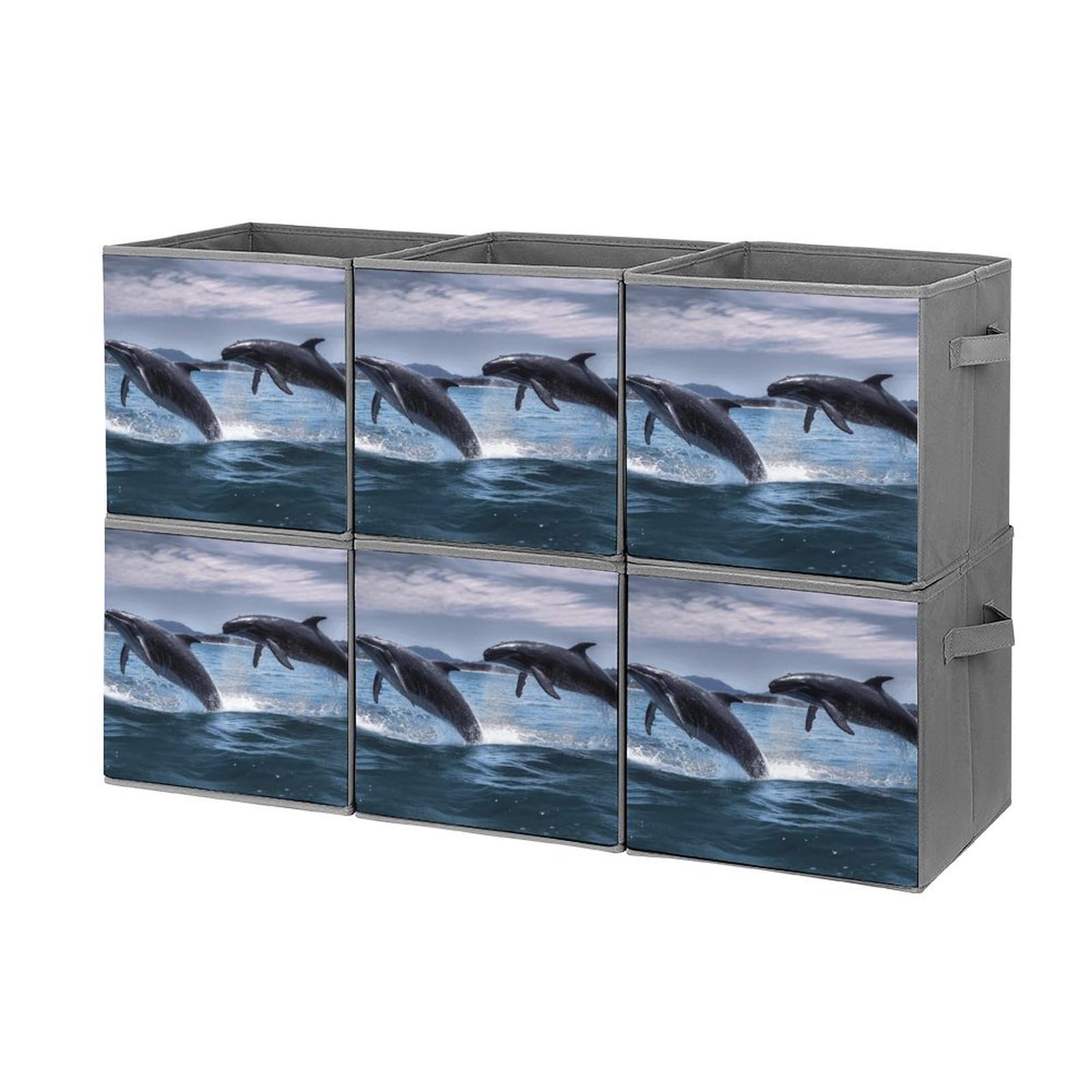 Placard ordonné avec ces boîtes de rangement durables à motif baleines
