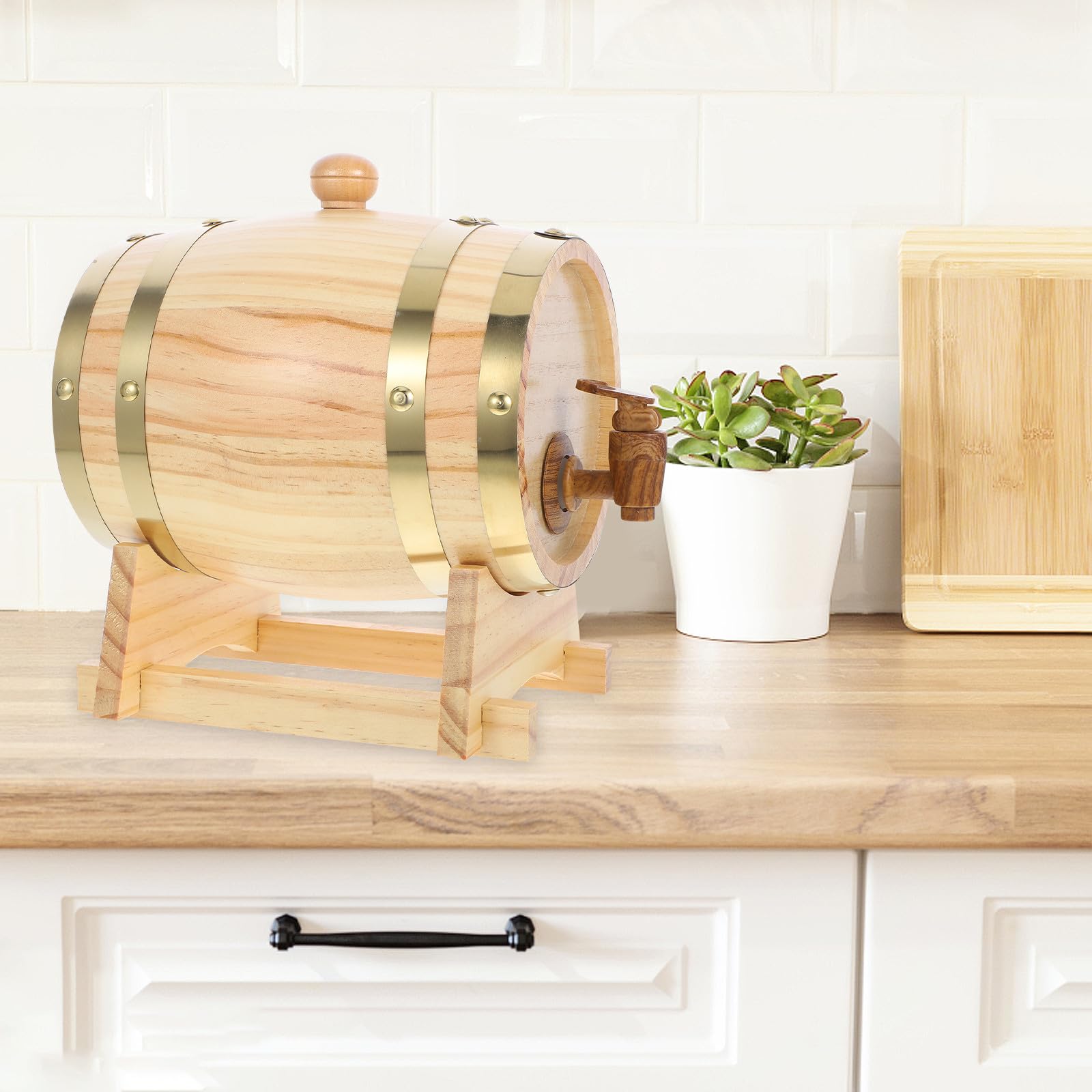 Barril de Madera de 1,5 L para Vino y Cerveza, Uso Doméstico