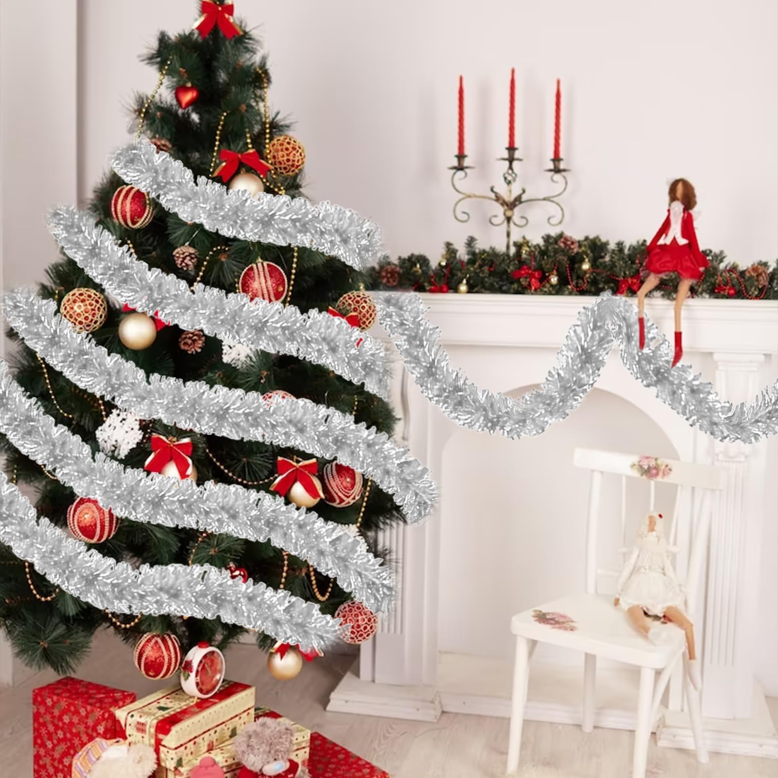 Lot De 10 Guirlandes Étoilées De Noël - 2 Mètres - Couleurs Mélangées - Pour Décorer Sapin, Fenêtre, Balustrade - 7