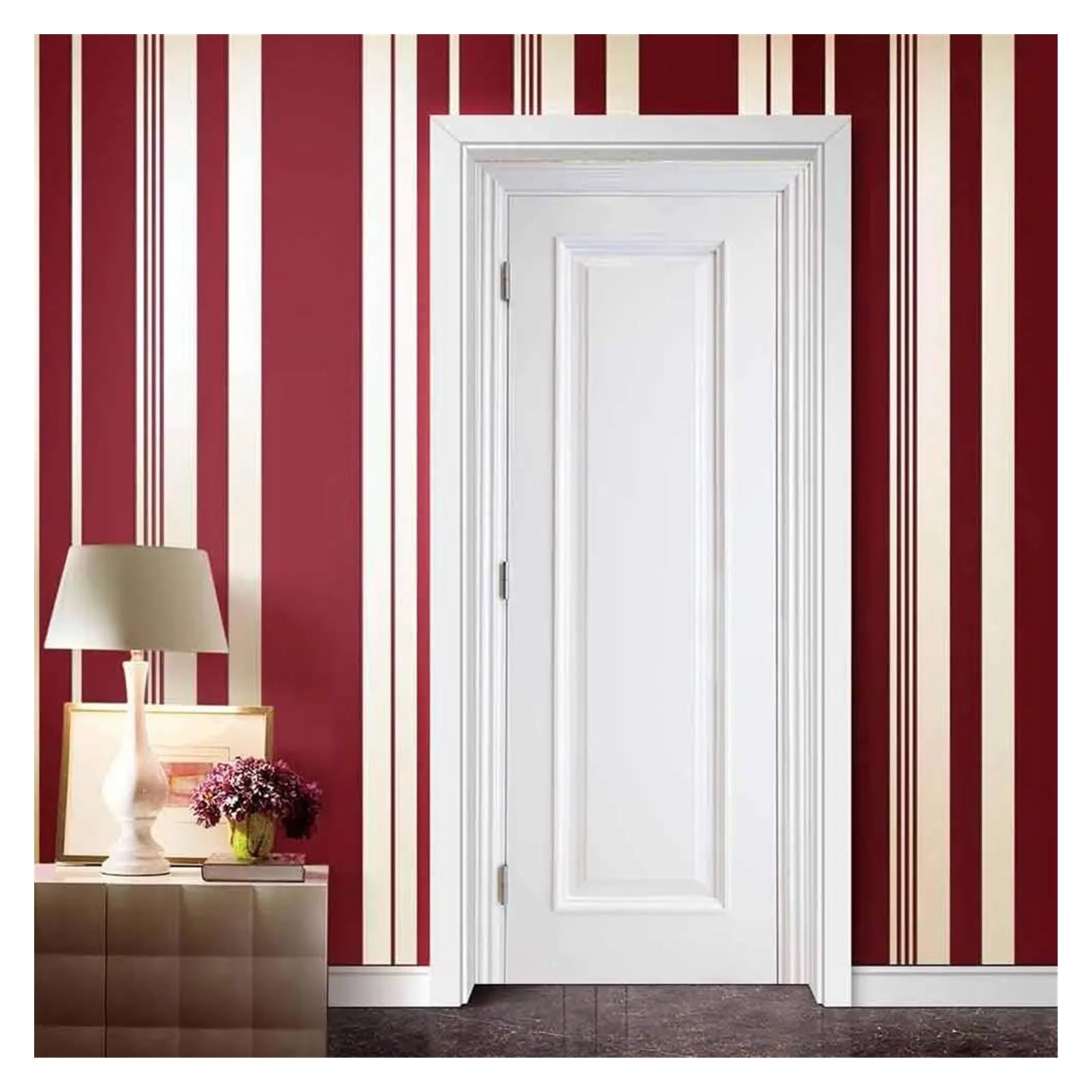 Sticker mural de porte 3D pour agrandir une petite pièce sombre grâce au trompe-l'œil plage