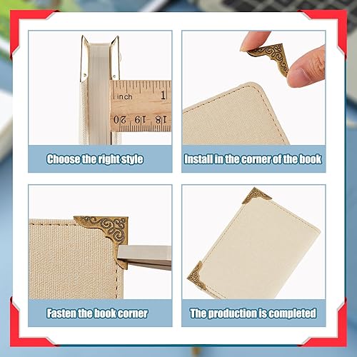 Miniatura 3 de Zhengmy 160 protectores de esquina de libro de metal para libros de tapa blanda, borde de libro, protector de fotos para álbumes de recortes