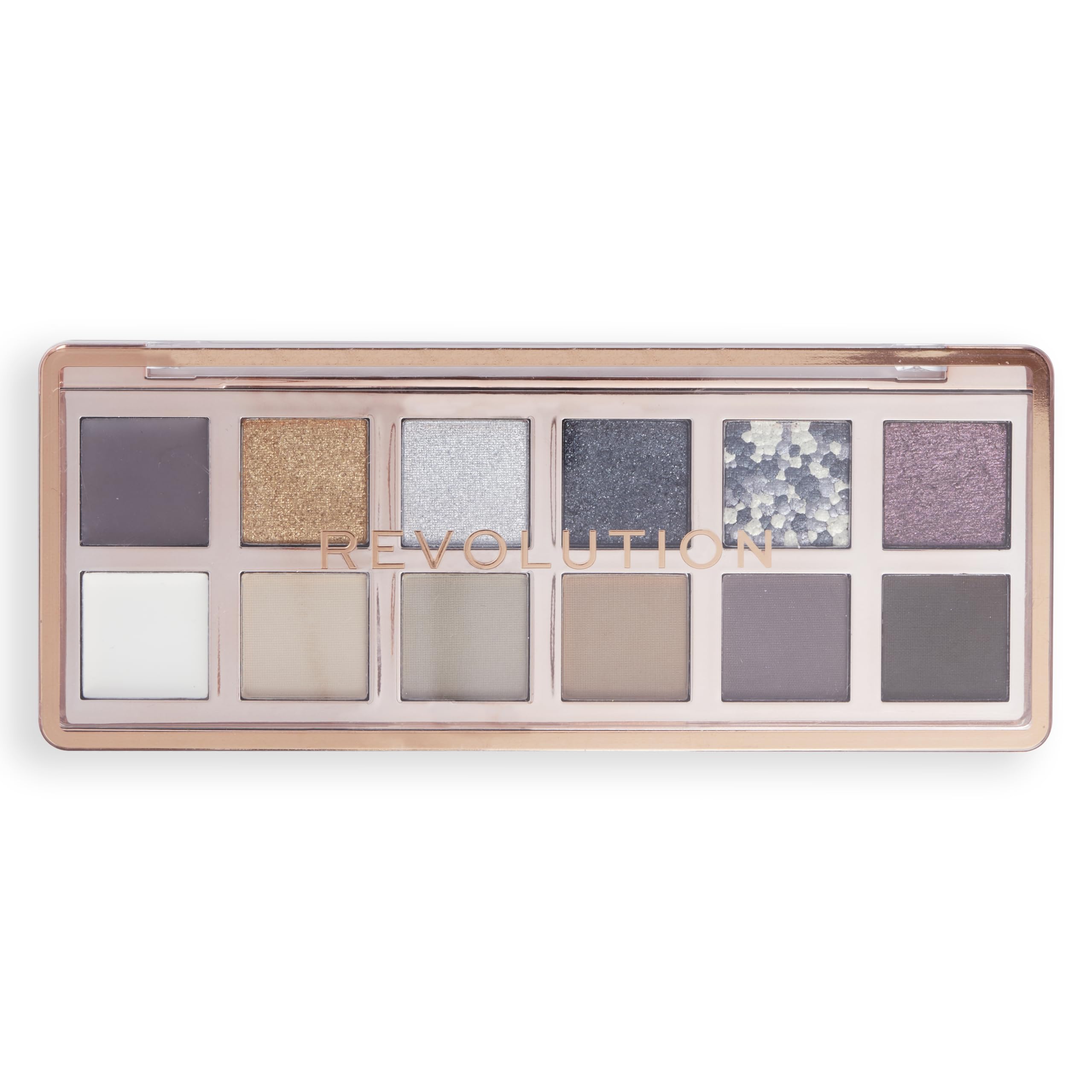 Revolution Beauty – paleta ikon – 12 kolorów o wysokiej pigmentacji – matowe i błyszczące, paleta Ikonów smokey | Silny efekt pigmentu, wegański i przyjazny zwierzętom