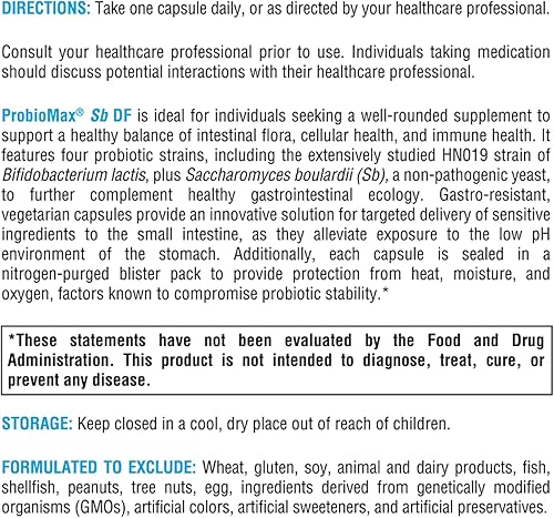 Miniatura 6 de XYMOGEN ProbioMax Sb 35B - Suplemento probiótico de 35 mil millones de UFC con Lactobacillus y Bifidobacterium lactis HN019 - Probióticos para la