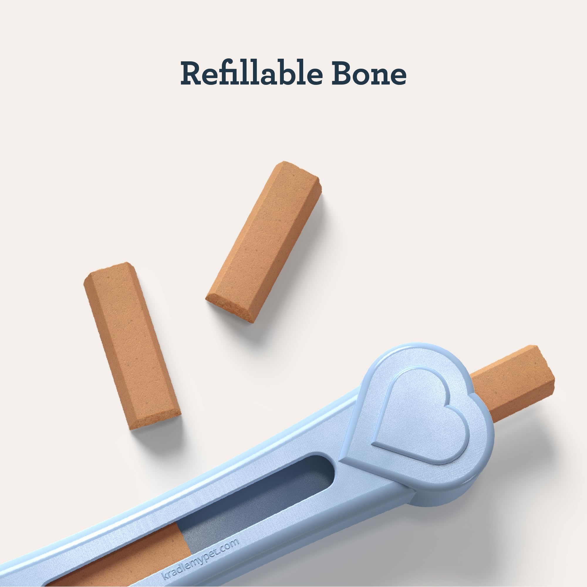 Kradle Hueso de perro calmante para todo el día, juguete recargable con sabor a tocino con Ashwagandha y GABA para perros ansiosos, hueso de perro de nailon de 8 pulgadas con 28 recambios