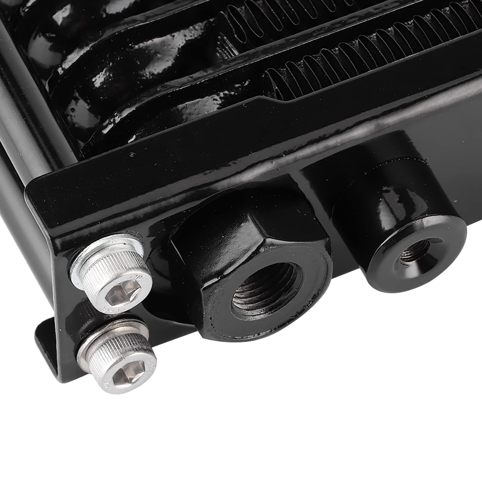 Ausla Radiador de Motocicleta, Enfriador de Aceite de Motor de Aleación de Aluminio, Rosca de 12 X 1,25, Reduce la Temperatura del Aceite de 54 a 72 °F, con Accesorios de Instalación para Motos de