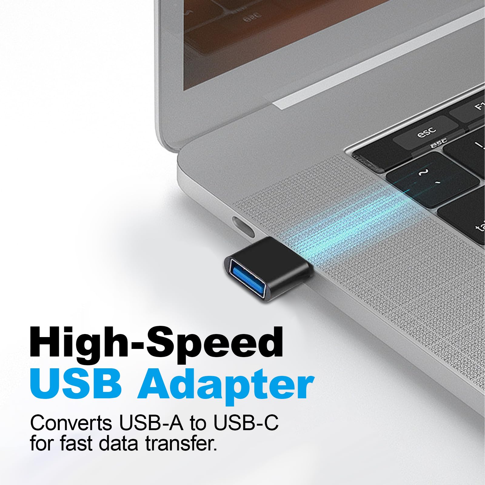 2 pcs USB-C to USB Adapter, USB Type-C Male to USB-A Female OTG Adapter Compatible with MacBook Pro, iPhone 15 Pro Max, Samsung Galaxy, iPad, Dell XPS, and More,Black — view 6