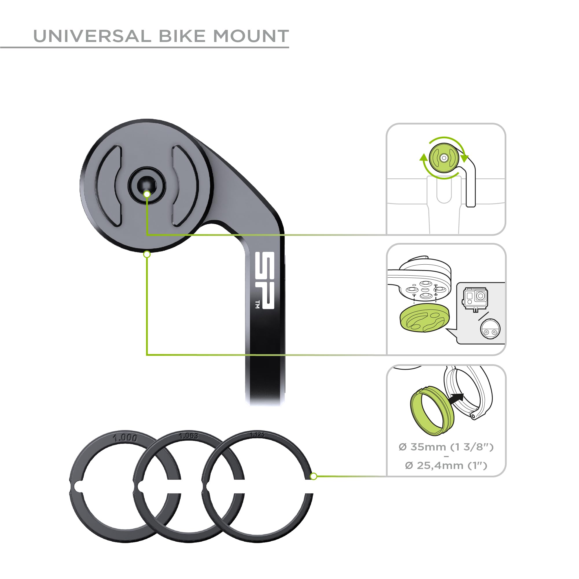 SP CONNECT Mountain Bike Bundle Universal Clamp | SPC+ | handyhalterung Fahrrad | MTB | Mountainbike | handyhalterung Fahrrad Lenker