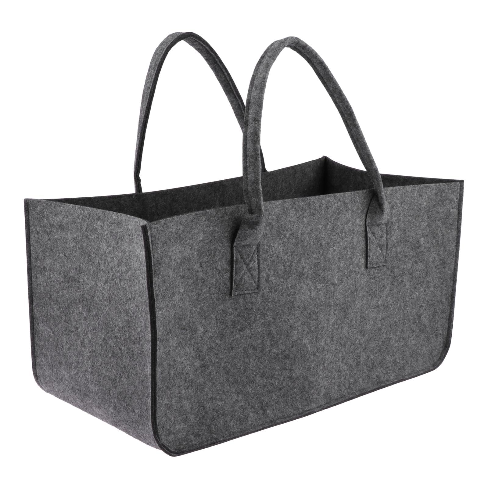 Panier de rangement en feutre pliable gris foncé 50x25 cm grand organisateur