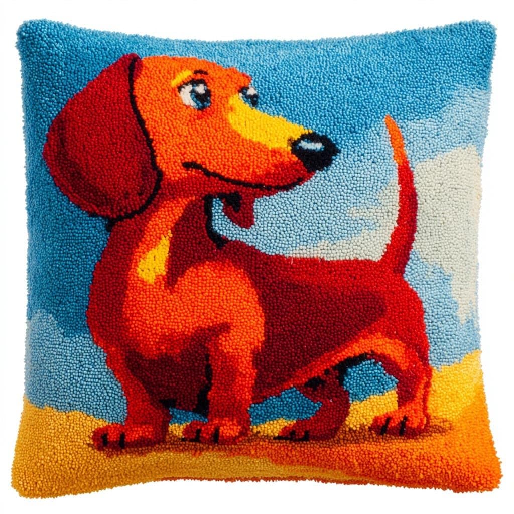 Henypt DIY Latch Hook Pillow Kit, Dog
