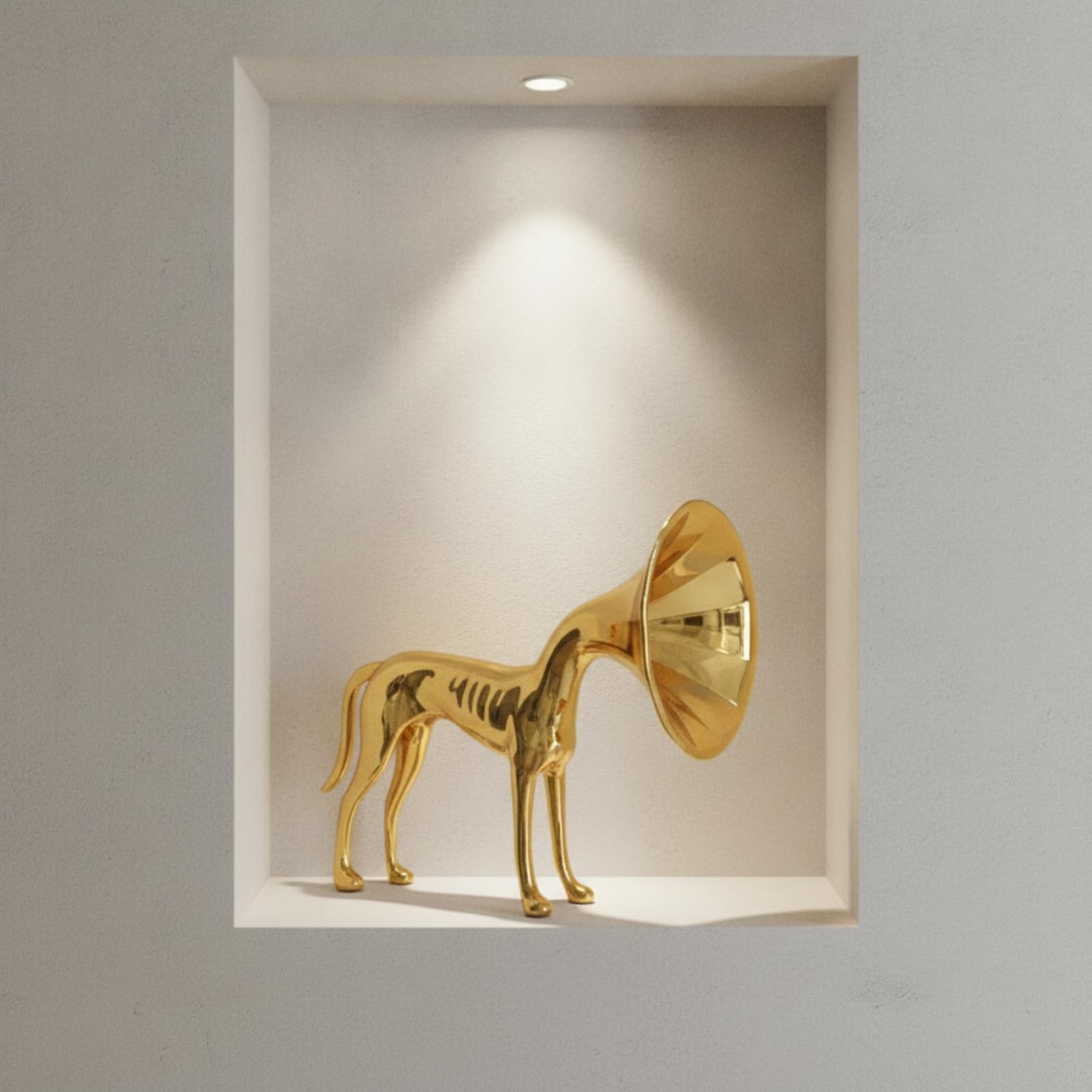 Escultura Dorado Figura Metálico Estatua para Recibidor, Oficina