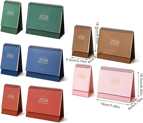 Miniatura 7 de 2026 Desk Calendar Twin-Coil Binding 16 Month Paper Calendar From Sep 2025 To Dec 2026 Office Tabletop Calendars Planner Retro Office Planner