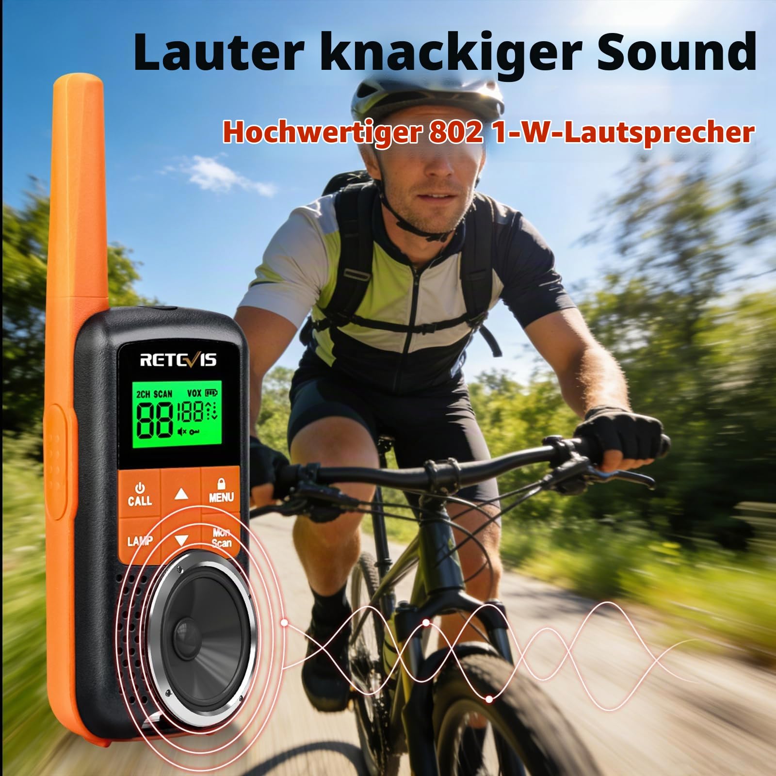Retevis RT649 Walkie Talkie 4er Set, Aufladbar Funkgeräte IP65 Wasserdicht | PMR446 Lizenzfrei, USB 1200mAh Akku, 16 Kanäle VOX, LED Taschenlampe, Scan, Lange Reichweite Tragbares Funkgerät Set