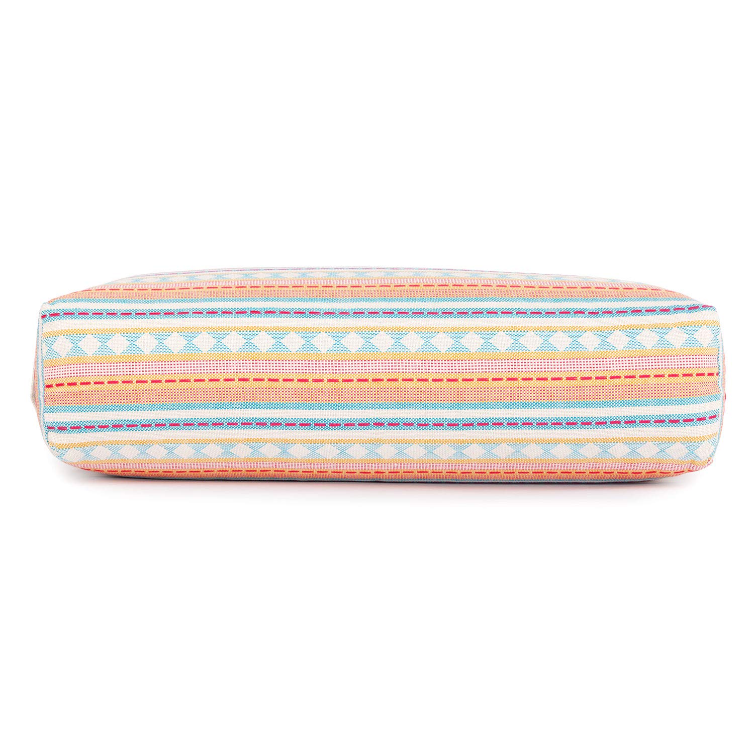 Bodhi Salamba Bolster Ethno Collection Eckiges Yogakissen Bio-Dinkelfüllung Waschbarer Bezug 100% Baumwolle Yogarolle Yin Yoga Pilates Meditation Jacquard-Webart