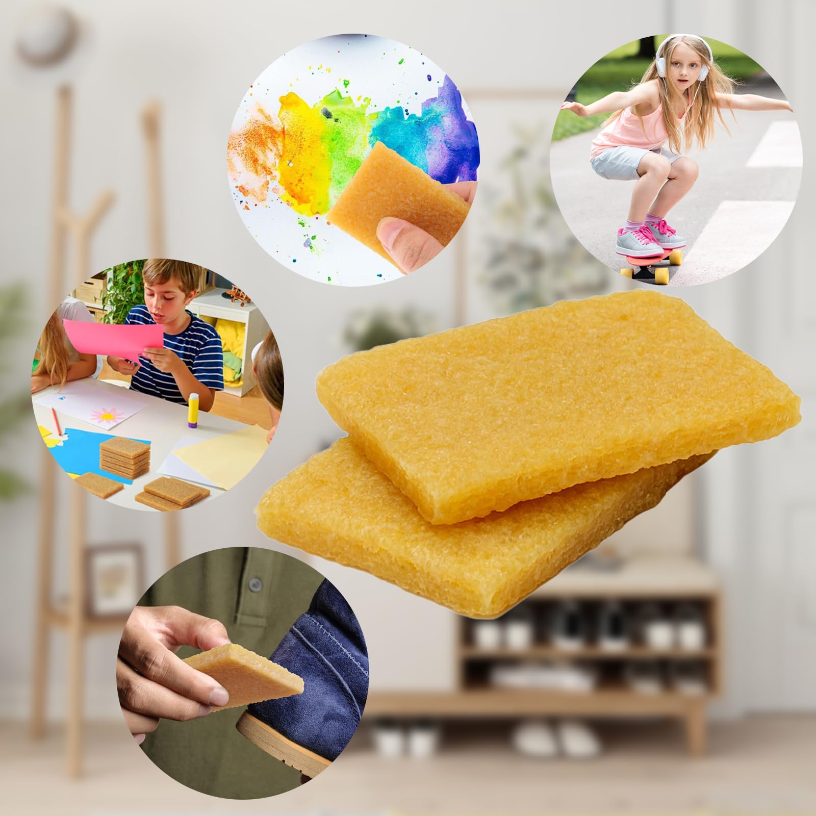 8 Gomas de Borrar de Goma,Adhesivo de Goma Duradero y Borrador de Residuos,Quitar la Cinta de Pegamento para Papel de Manualidades,Removedor de Adhesivo de Limpieza,Borrador de Pegamento