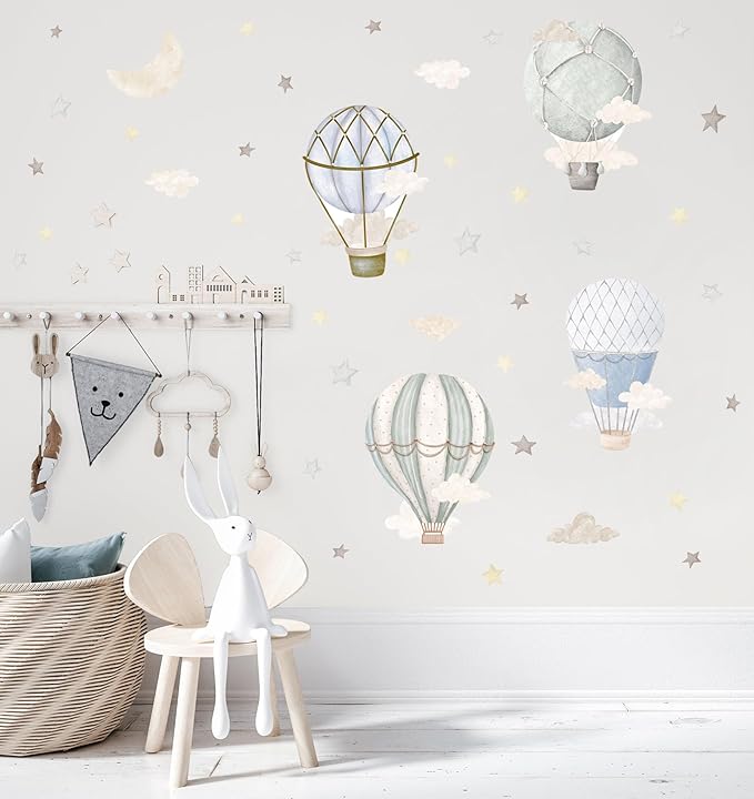 Vinilo Decorativo Agua Caliente Globos, Estrellas Nubes, Pegar y Despegar miniatura 6