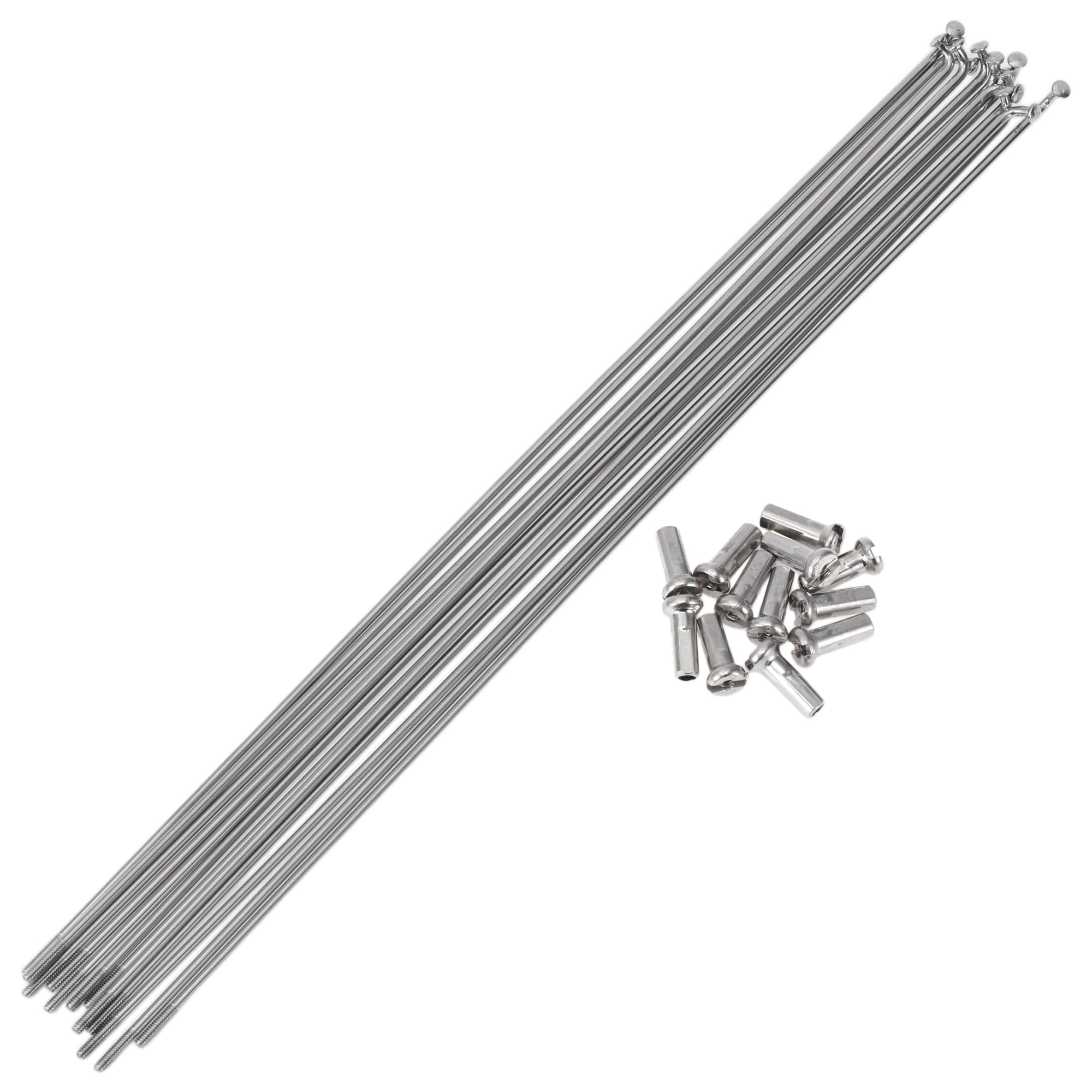 A ABSOPRO 12 Set 14G Bicycle Spokes 257mm Bike Wheel Spokes 304 Stainless Steel Silver Tone