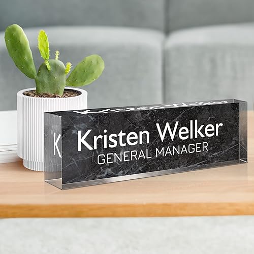 Miniatura 2 de Gowellly - Placa de nombre personalizada de escritorio  Placa de nombre acrílica personalizada para escritorio  Logotipo personalizado