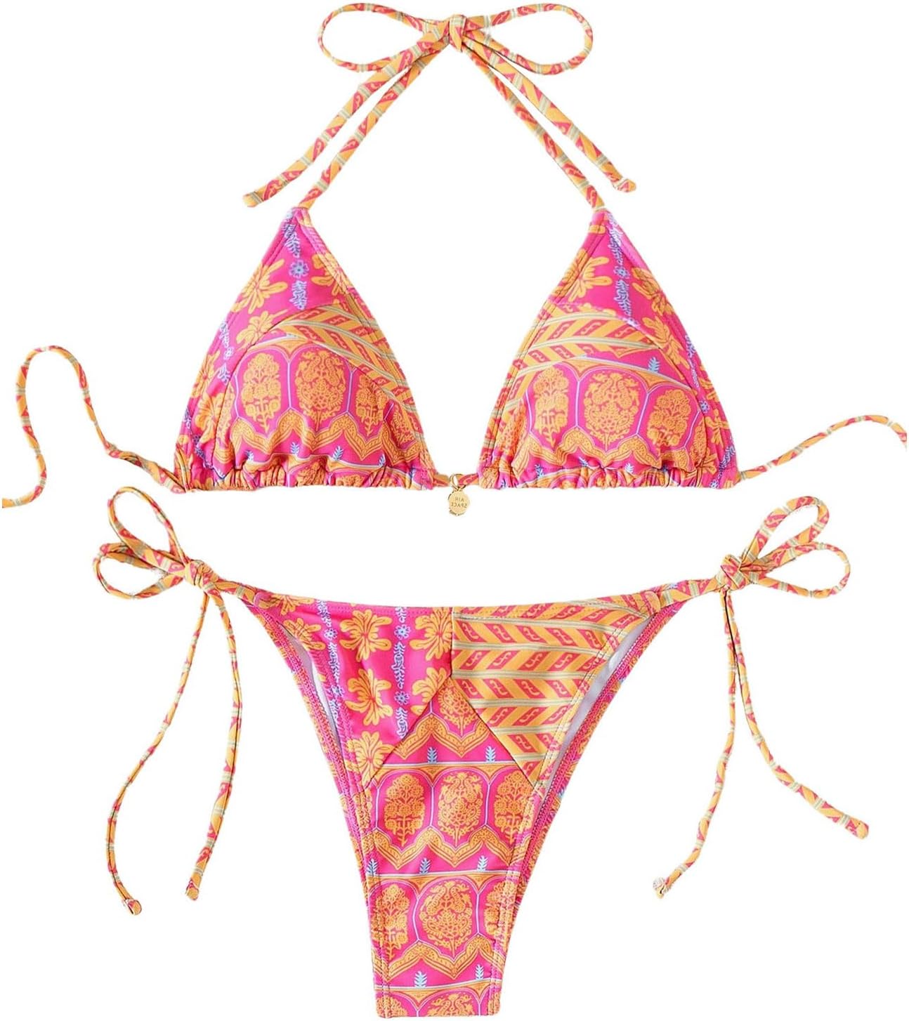 SOLY HUX Women’s Bikini Sets High Waisted Bathing Suits Two Piece Swimsuits Sexy Triangle Halter Bikinis