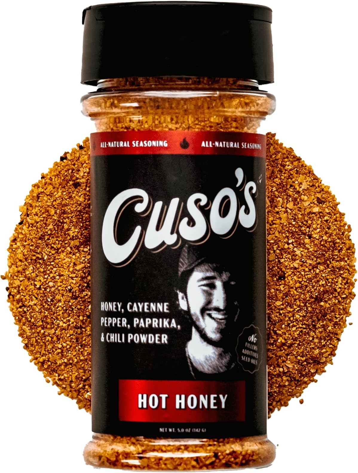 Cuso's Hot Honey BBQ Seasoning Rub - All-Purpose Spice Blend for Meat, Chicken, Pork - Hot Rub for Grilling, Smoking & Cooking - 5 oz Bottle, 1 Count BBQ Spice