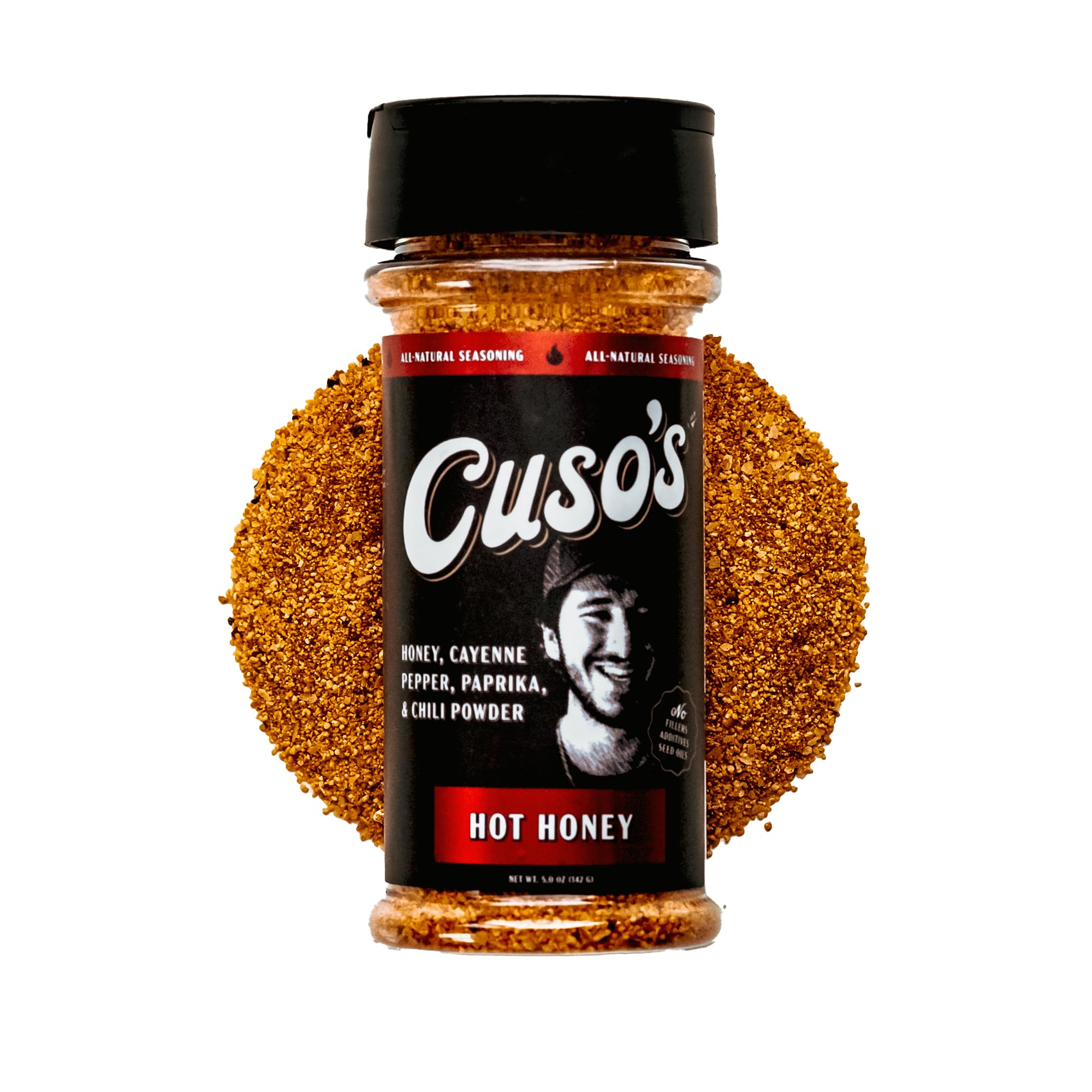 Cuso's Hot Honey BBQ Seasoning Rub - All-Purpose Spice Blend for Meat, Chicken, Pork - Hot Rub for Grilling, Smoking & Cooking - 5 oz Bottle, 1 Count BBQ Spice