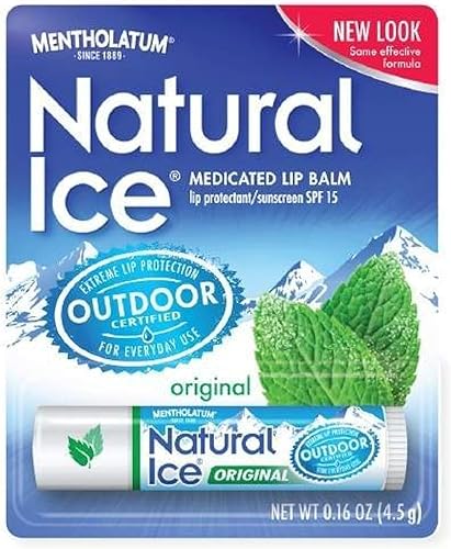 Mentholatum Natural Ice Lip Balm Original SPF 15 1 cada uno (paquete de 6)