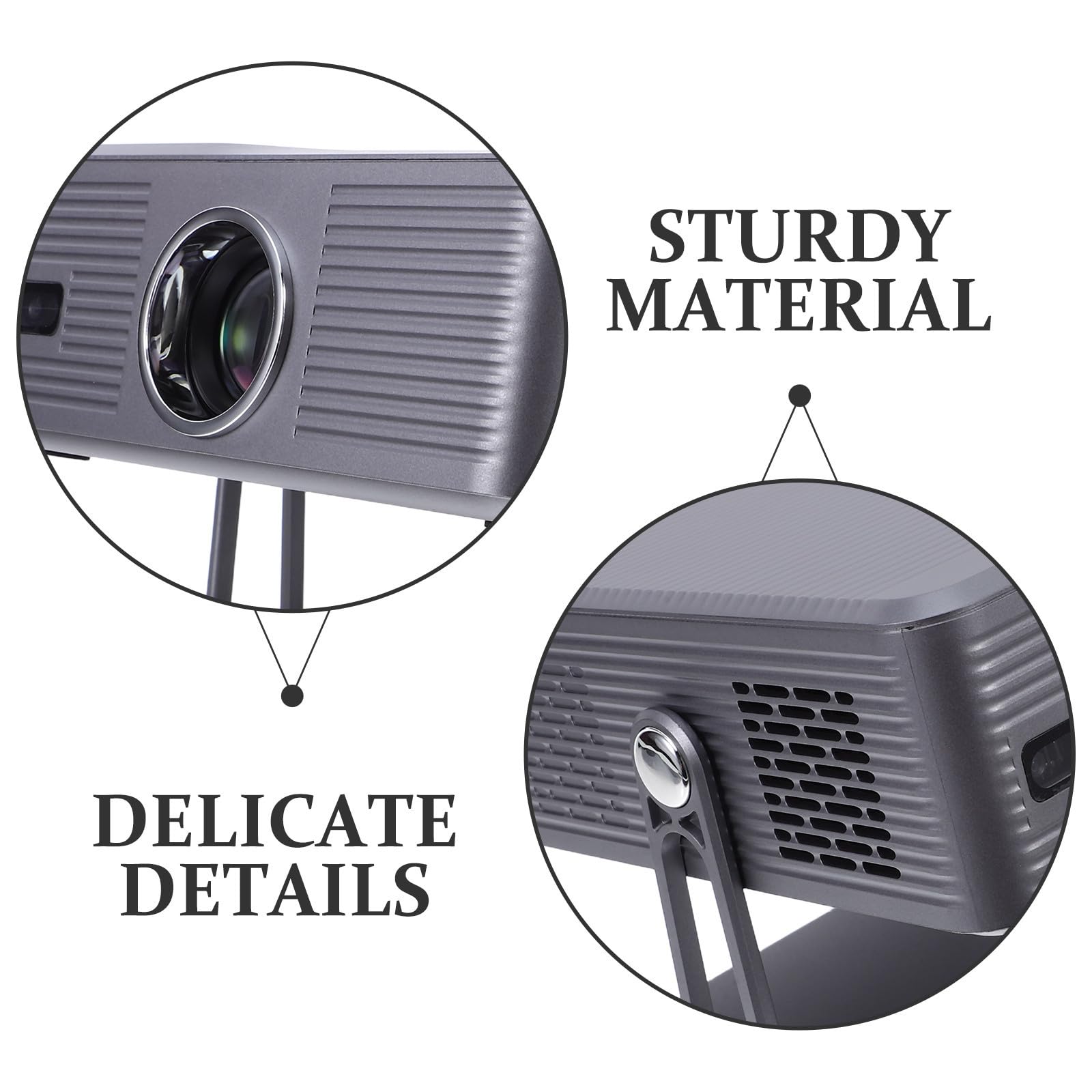 POPETPOP Mini Proiettore Portatile Full HD con Auto Focus e Stand Rotante Supporto Wifi Dual Compatibile USB Av Proiezione Interni Esterni e Soffitto