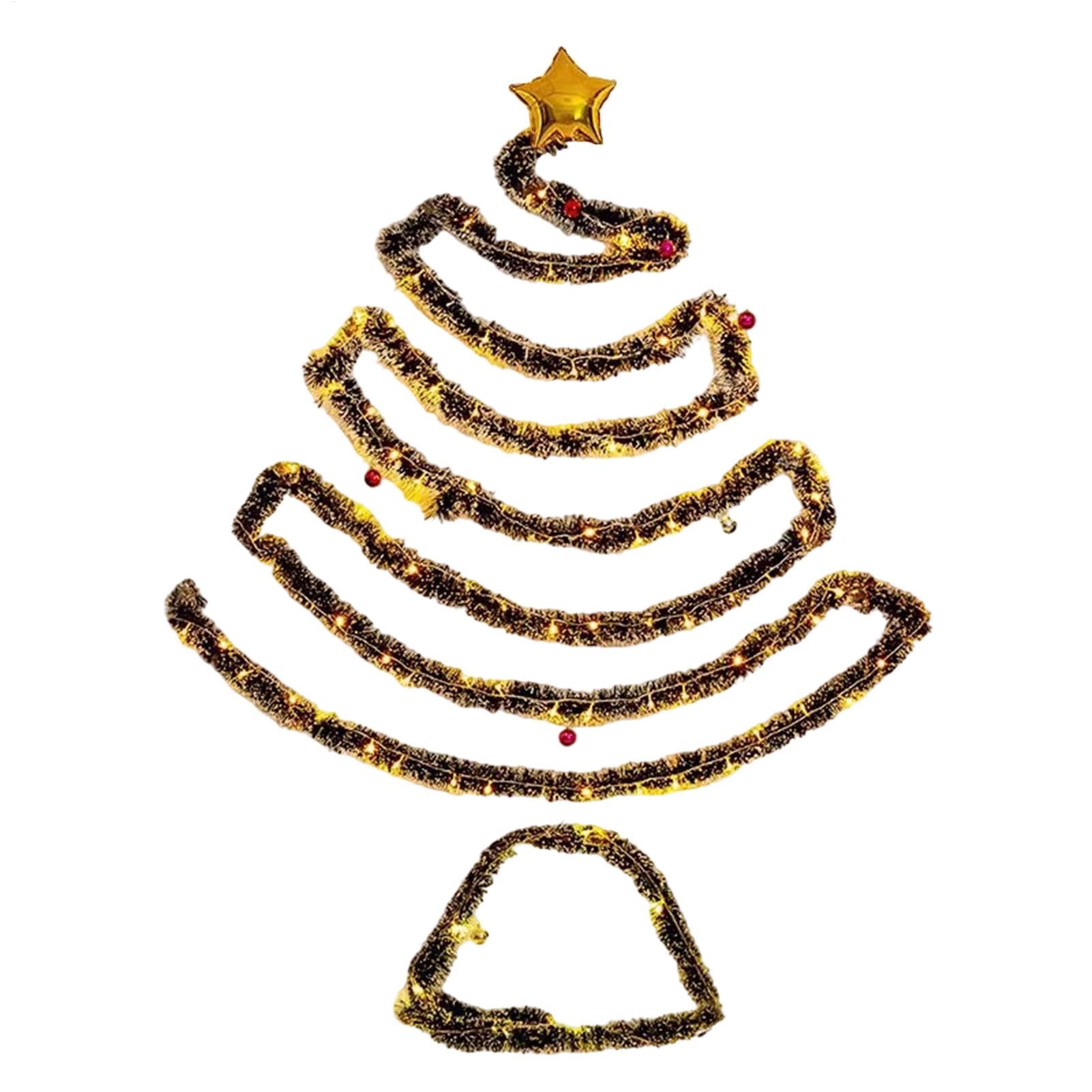 Albero di Natale in metallo da appendere, 83 cm, illuminato con 30 LED